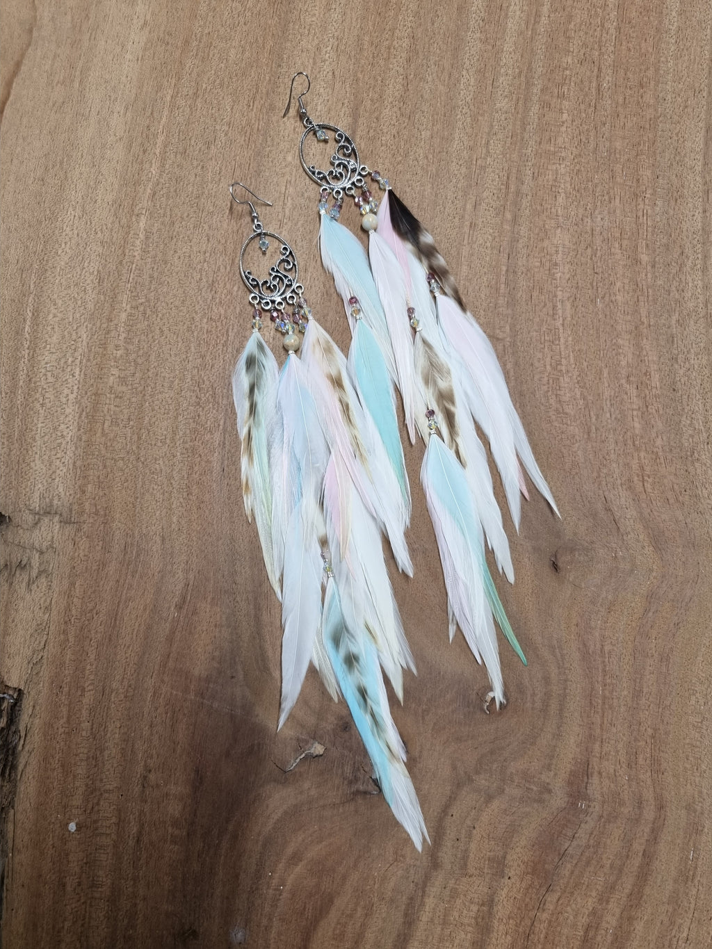 Feather earrings • Fairy Feathers with Swarovski