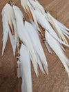 Feather earrings • White feathers with crystals
