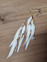 Feather earrings • White feathers with crystals II