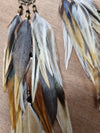 Feather earrings • Seed of Life • Blonde and brown feathers