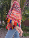 Vintage poncho with fringes