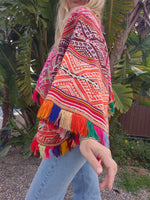 Vintage poncho with fringes