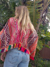 Vintage poncho with fringes