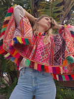 Vintage poncho with fringes