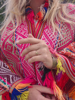 Vintage poncho with fringes
