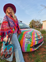 Vintage poncho with fringes