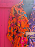 La Fairý • Cotton blockprint shirt/dress • one size • PURPLE/ORANGE