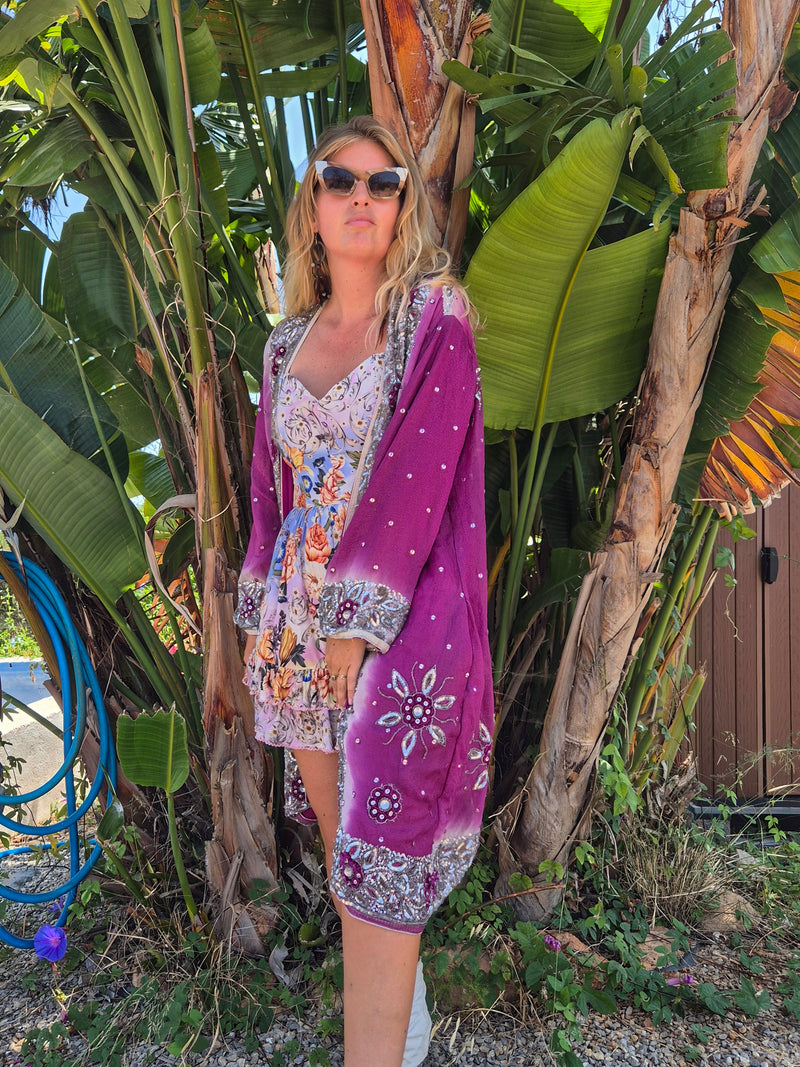 Kimono • Silver Leaves • one size