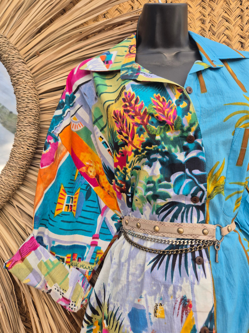 La Fairý • Cotton blockprint shirt/dress • one size • CARTAGENA