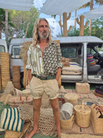 La Fairý • Cotton blockprint shirt/dress • one size • PALMTREES
