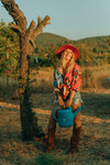 La Fairý • Cotton blockprint shirt/dress • one size • CARTAGENA x Ikat rosa