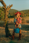 La Fairý • Cotton blockprint shirt/dress • one size • CARTAGENA x Ikat rosa