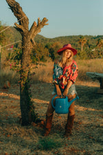 La Fairý • Cotton blockprint shirt/dress • one size • CARTAGENA x Ikat rosa