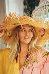 La Fairý • Cotton blockprint shirt/dress • one size • SUMMER VIBES • Pink palmtrees