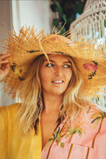La Fairý • Cotton blockprint shirt/dress • one size • SUMMER VIBES • Pink palmtrees