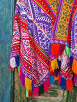 Vintage poncho with fringes